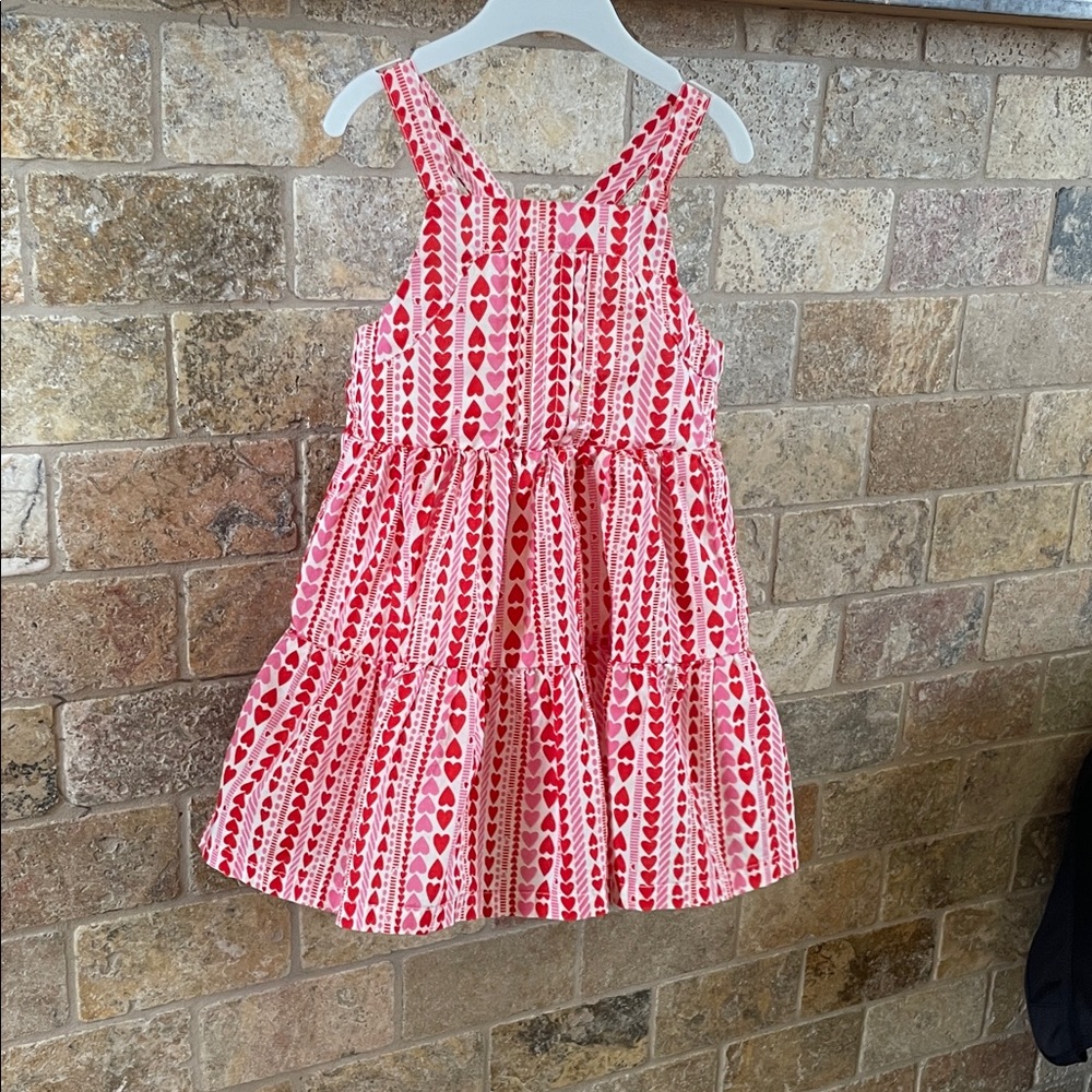 Cat & Jack Pink and Red Heart Striped Dress